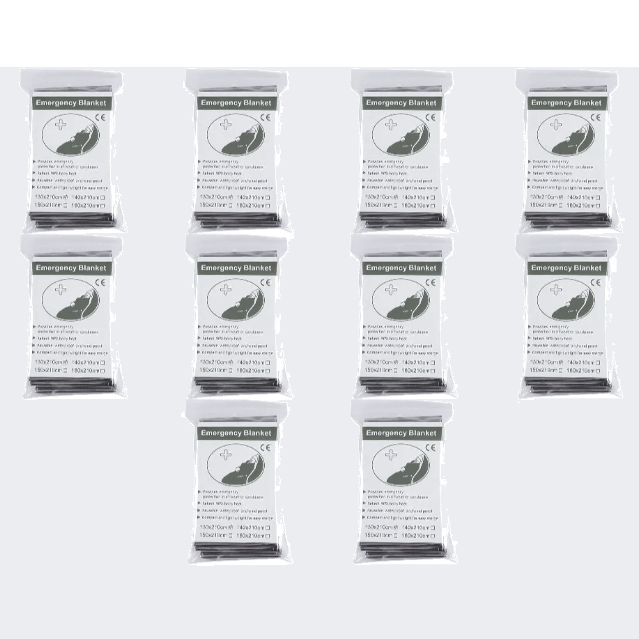 Emergency Blanket Set (10-Pack)