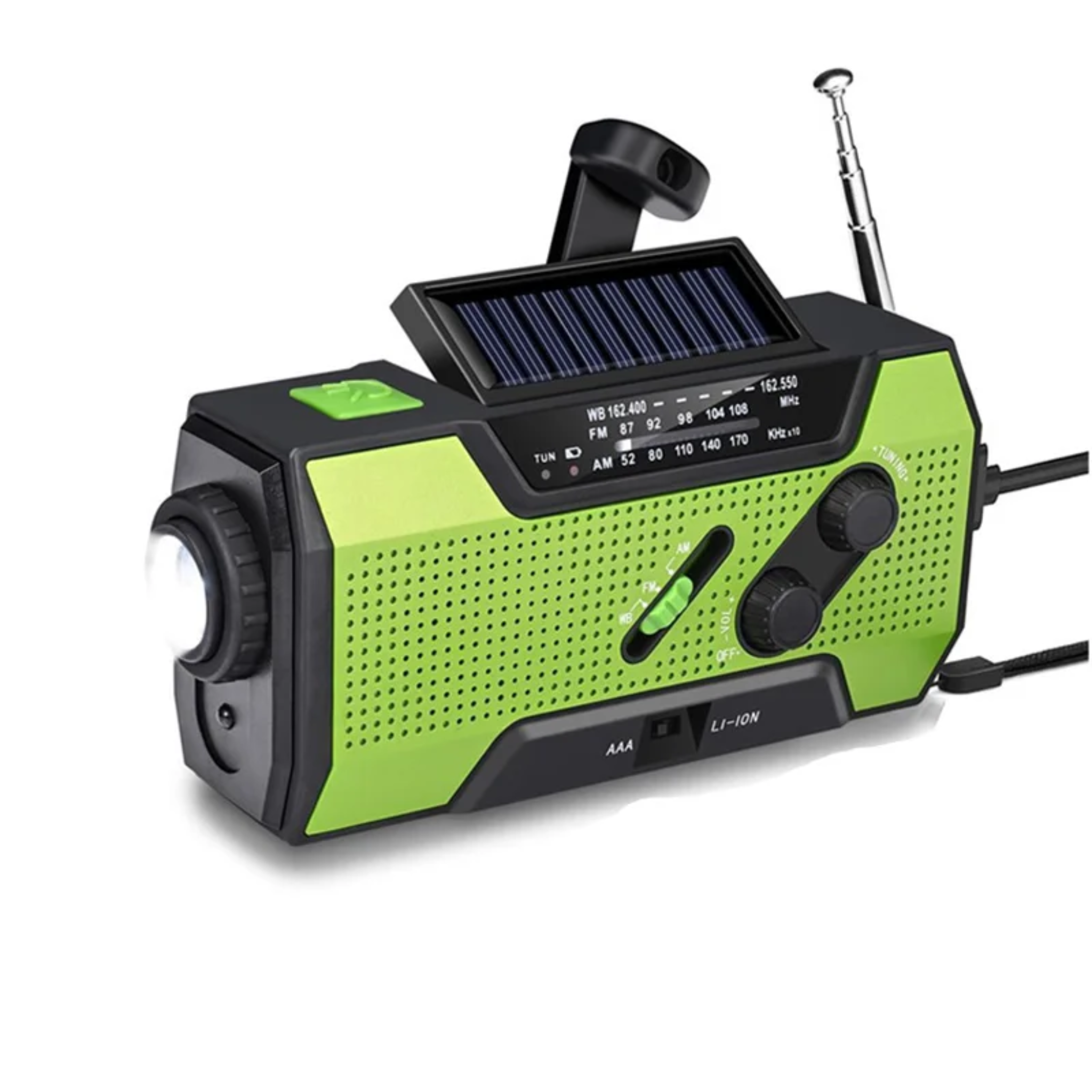 Solar Emergency Radio – All-in-One with 2000mAh Power Battery