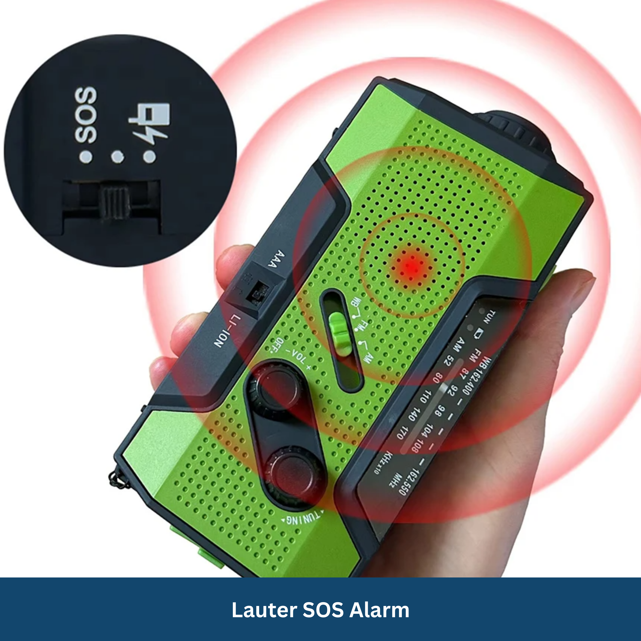 Solar Emergency Radio – All-in-One with 2000mAh Power Battery
