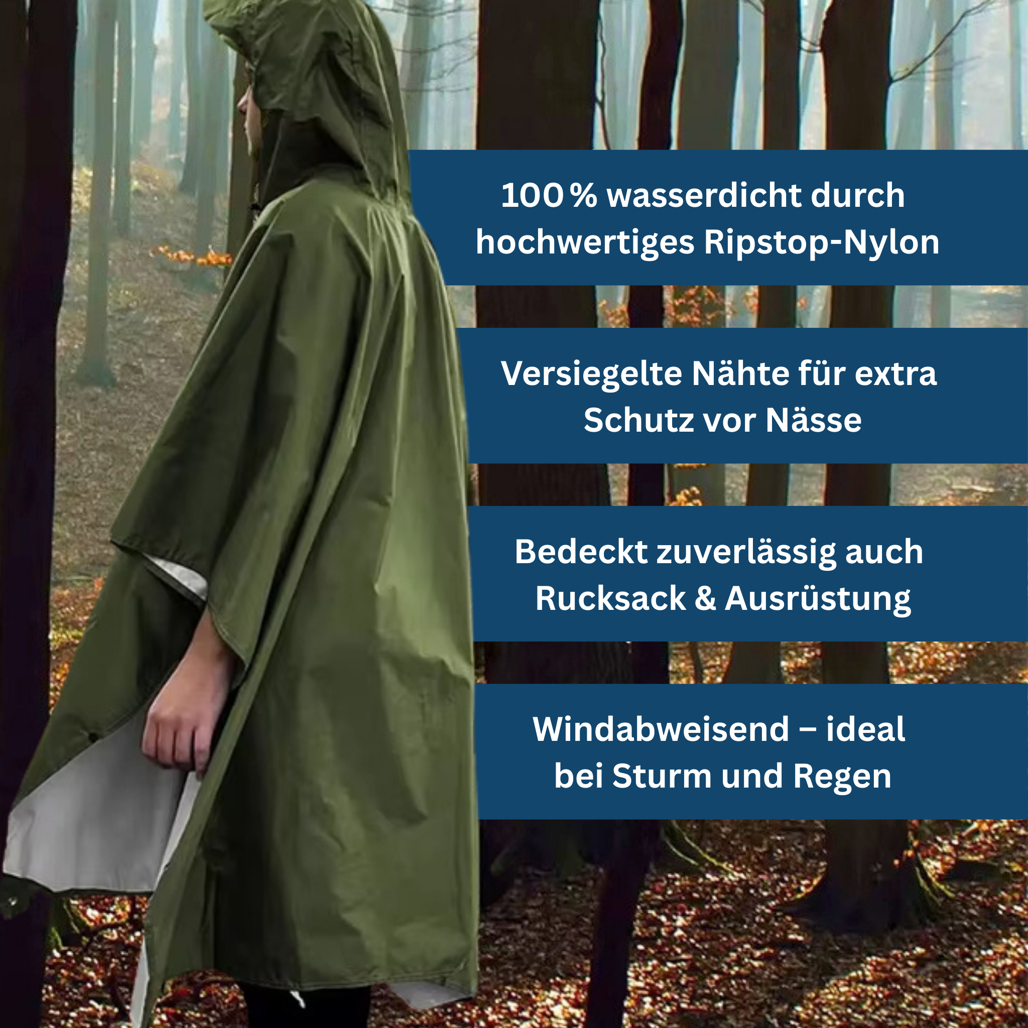 All-Weather 3‑in‑1 Poncho