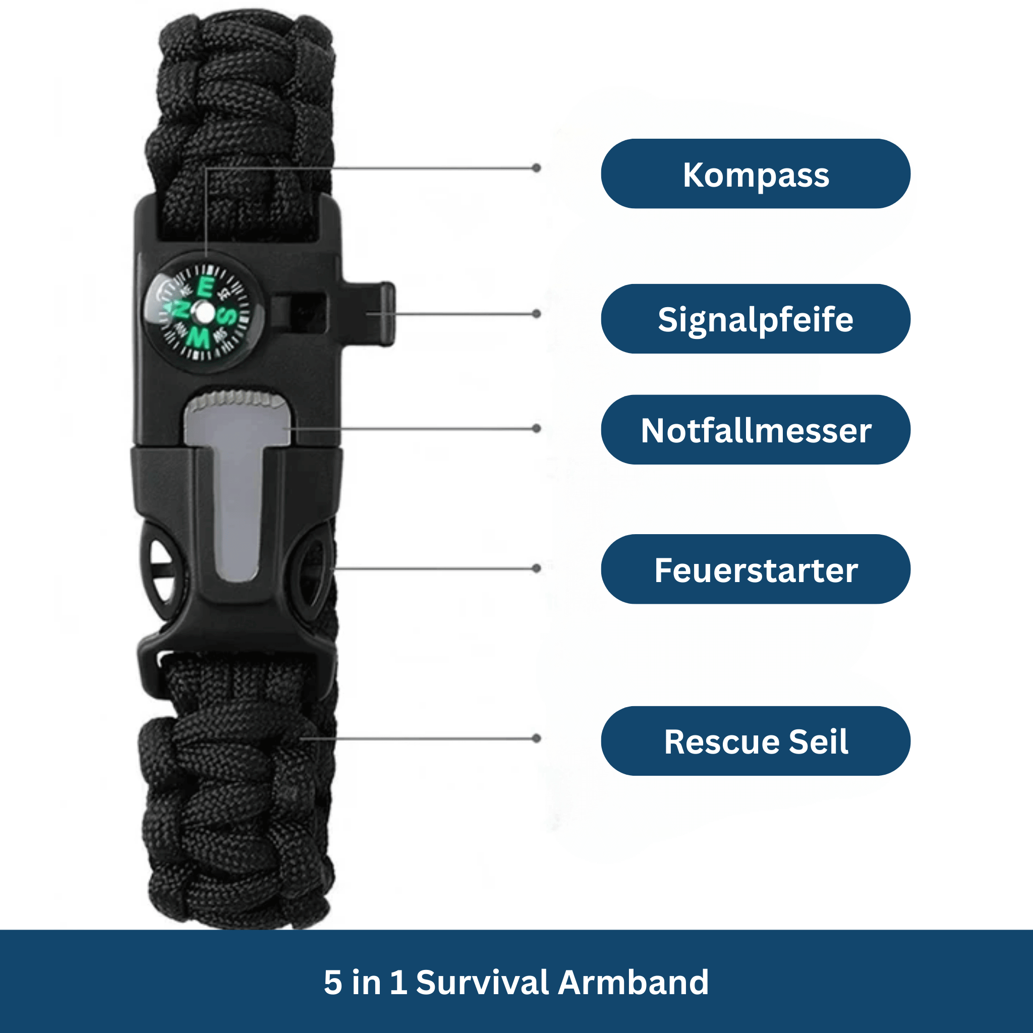 Rescue Paracord Bracelet – Reliable for Adventures and Emergencies