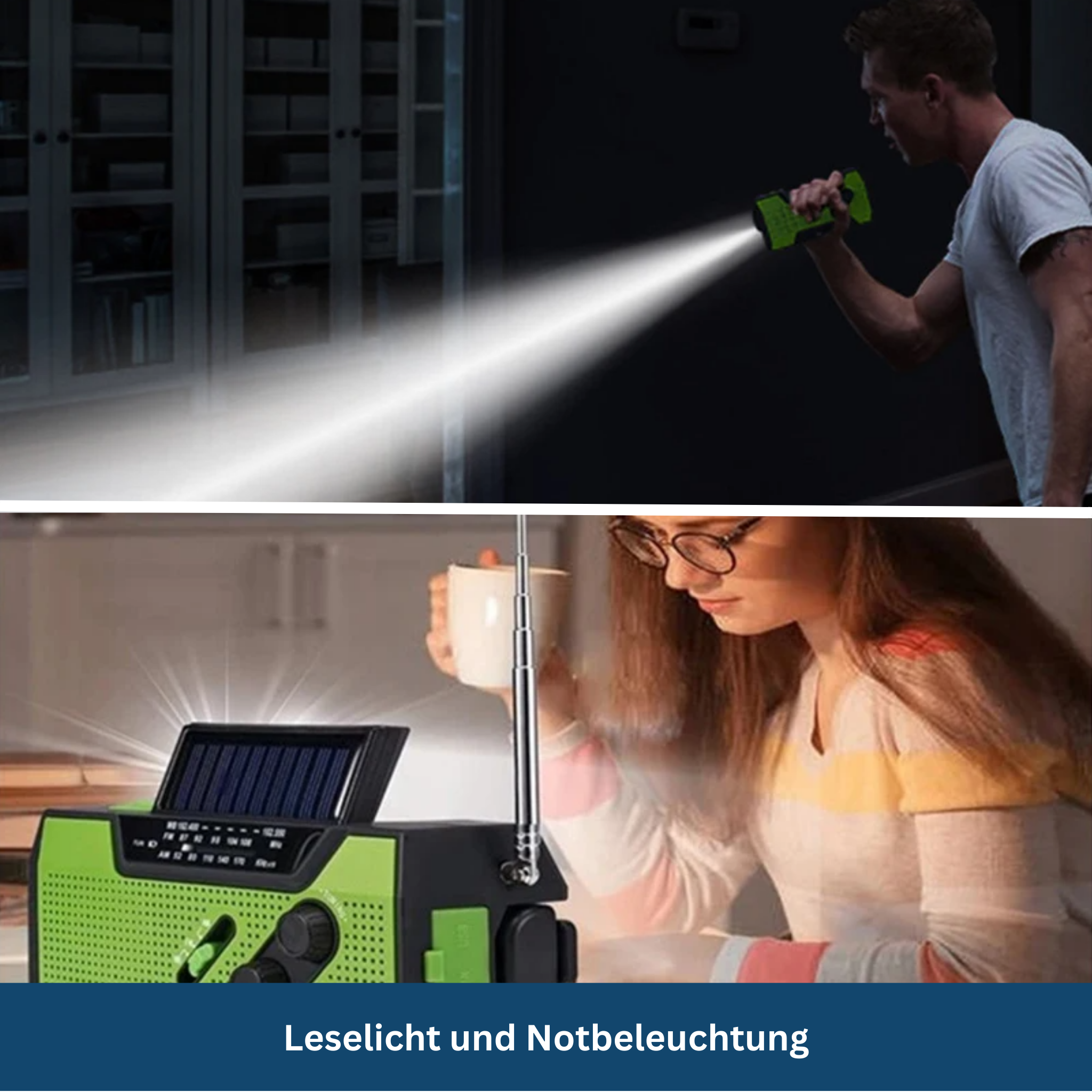 Solar Emergency Radio – All-in-One with 2000mAh Power Battery