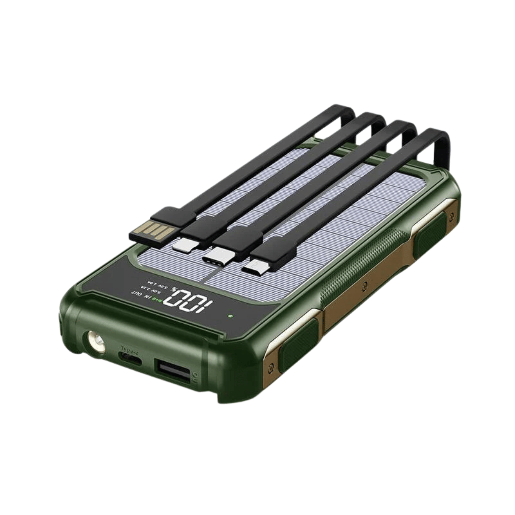 SolarCharge 20K – Powerful Powerbank with Cable & LED Display