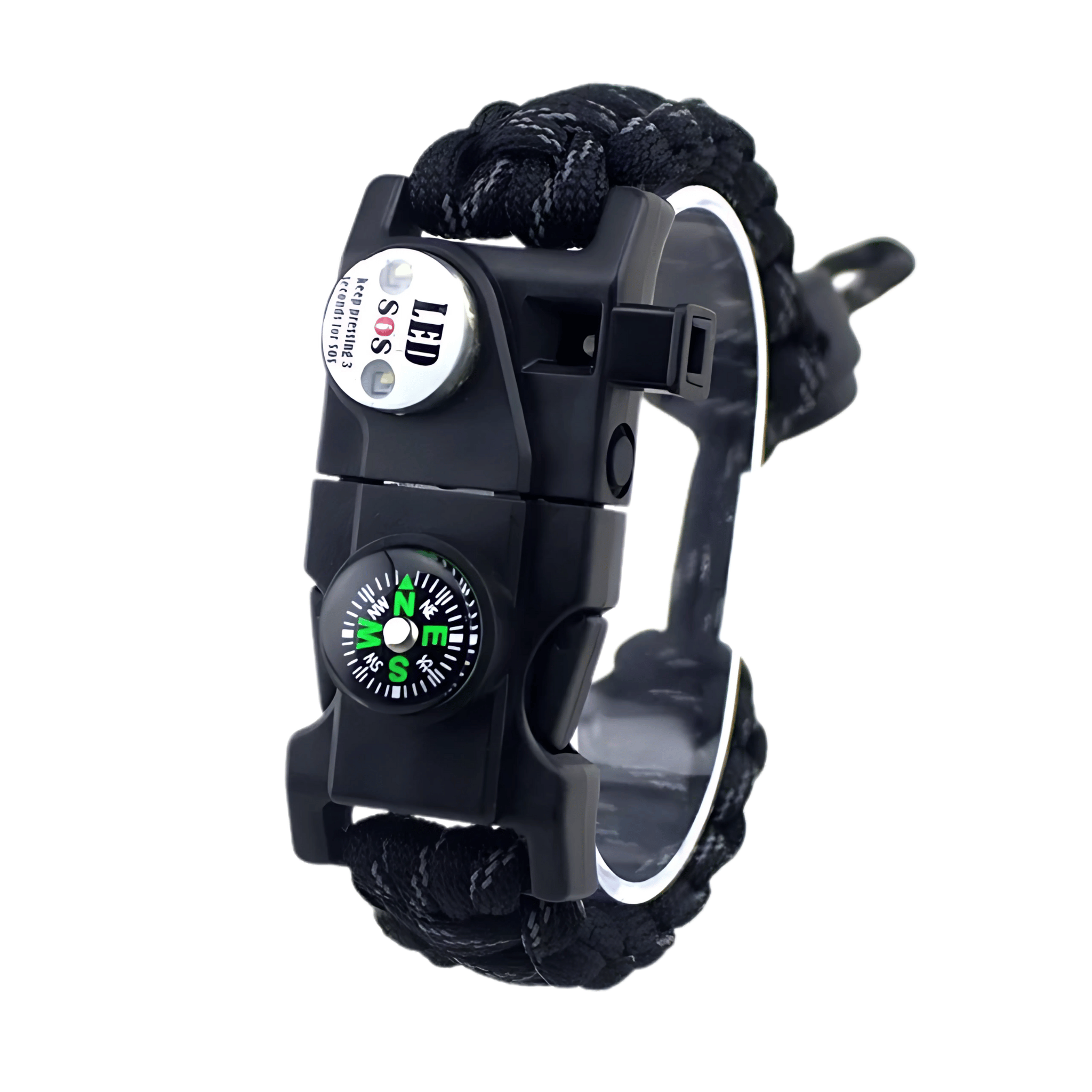 Survival Paracord Bracelet – With LED & Compass