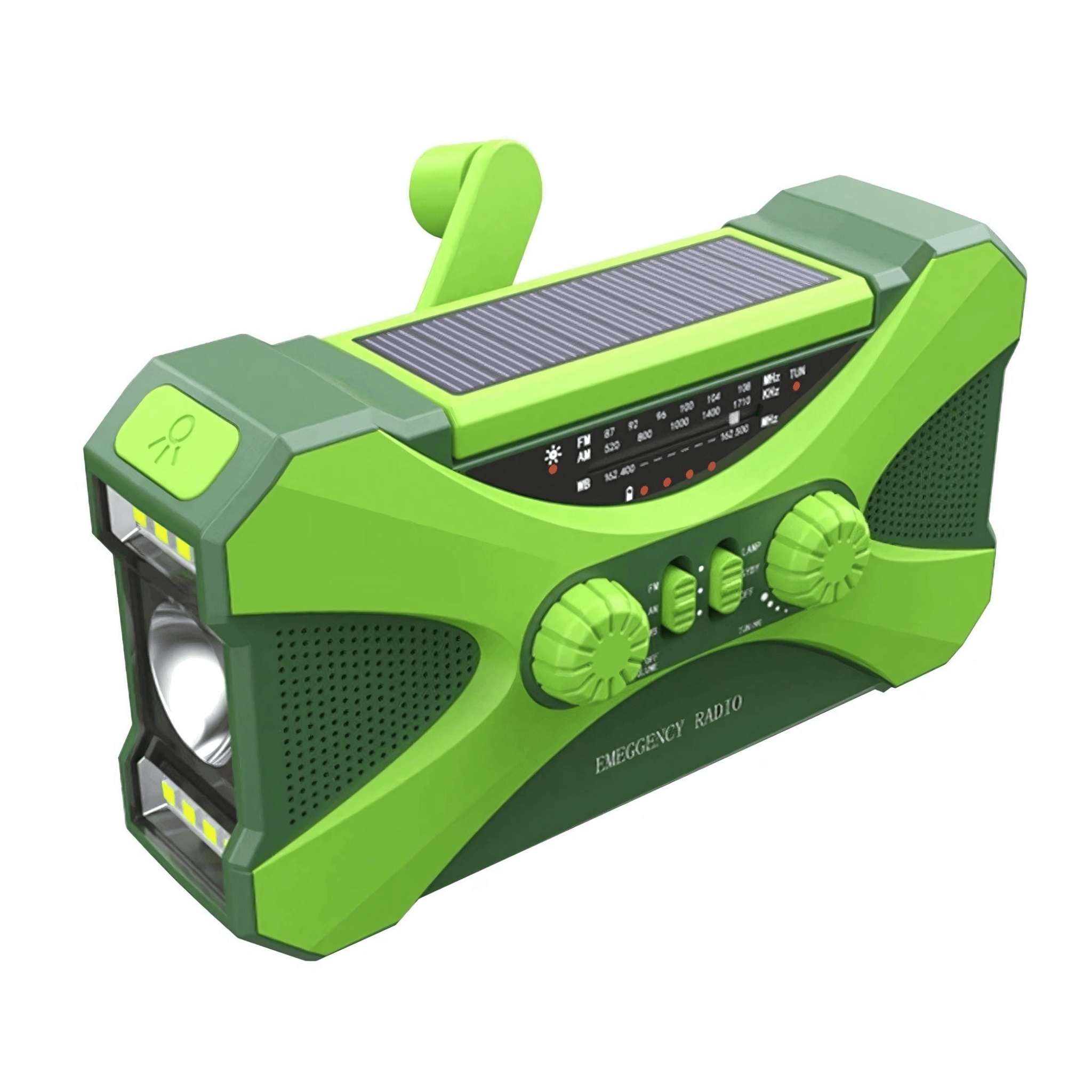 Power Emergency Radio 10,000mAh – Solar, Hand Crank, LED & SOS