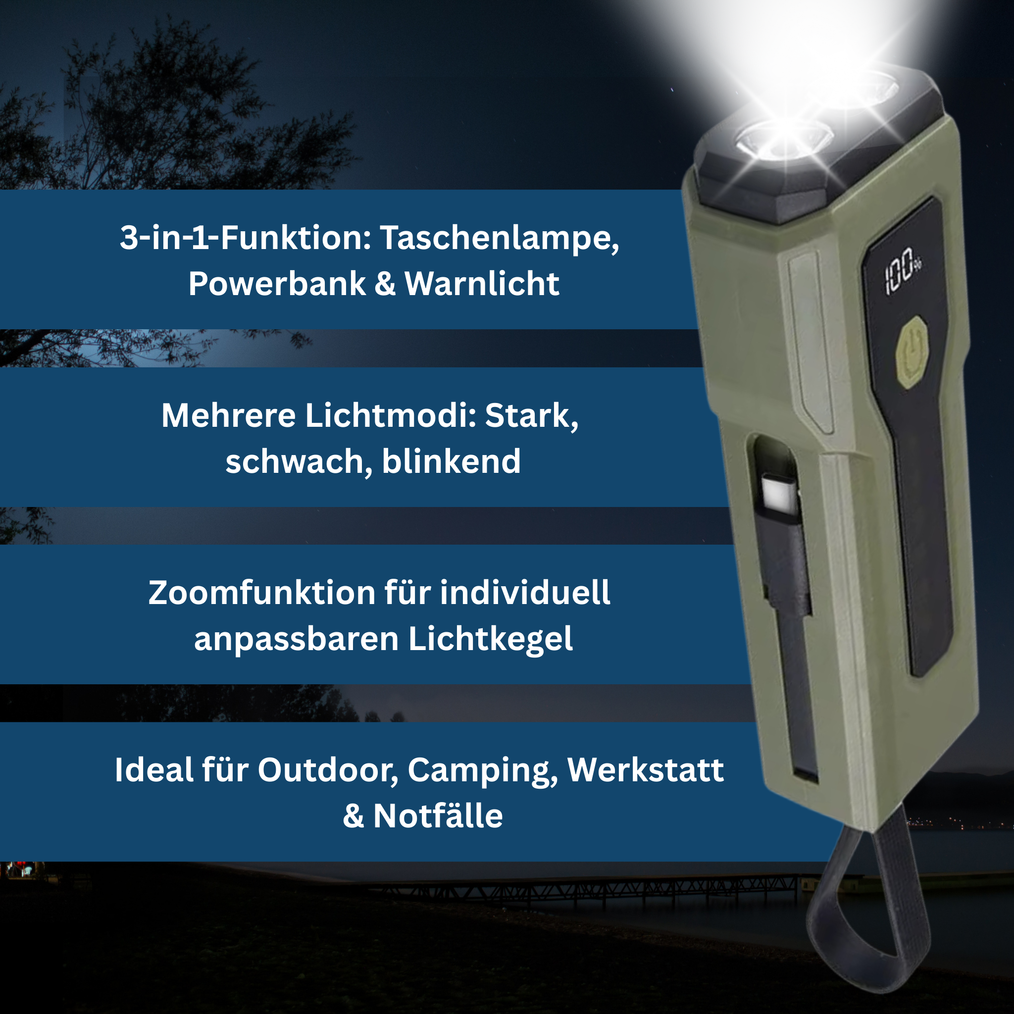 PowerBeam X – The Multifunctional Lamp with Power Bank