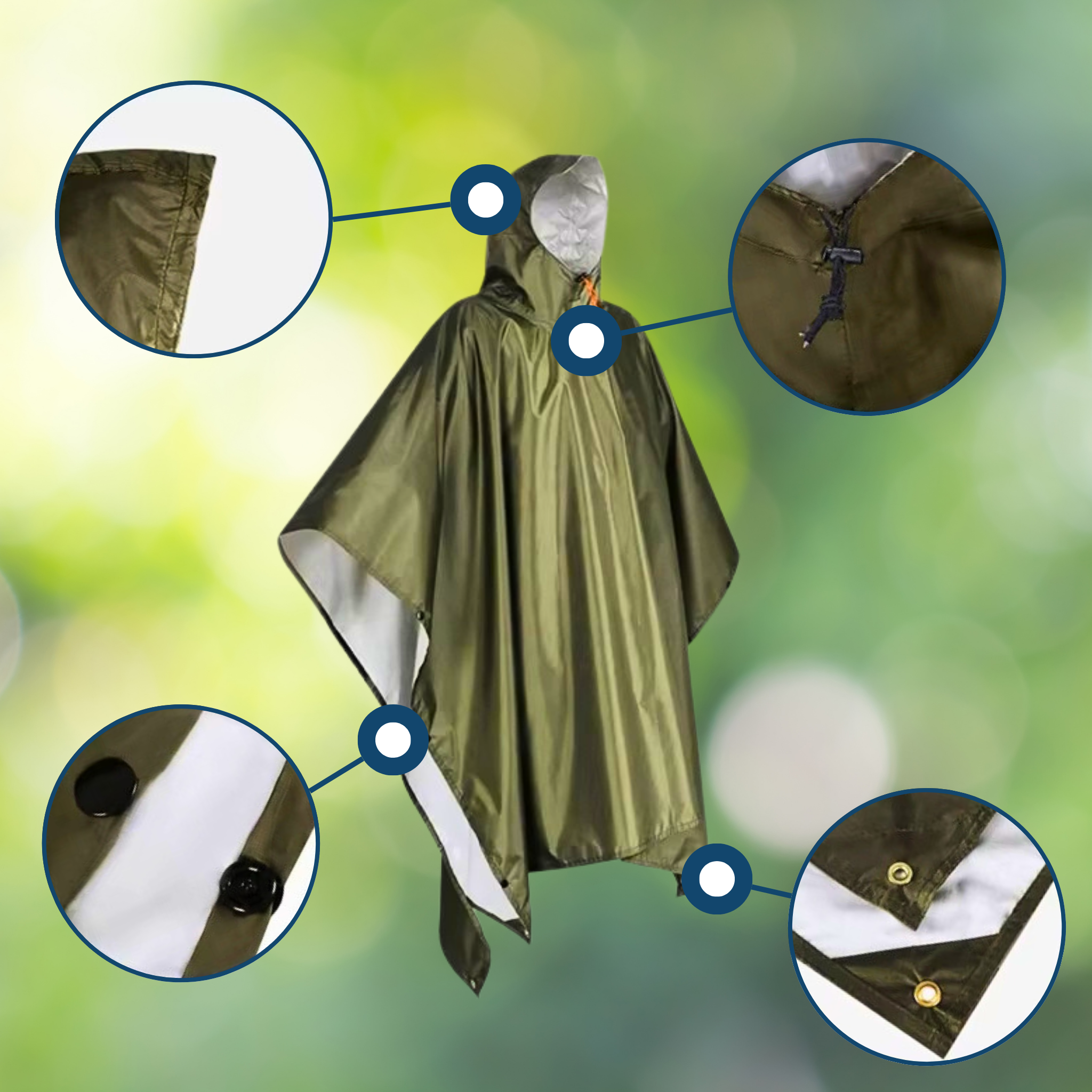 All-Weather 3‑in‑1 Poncho