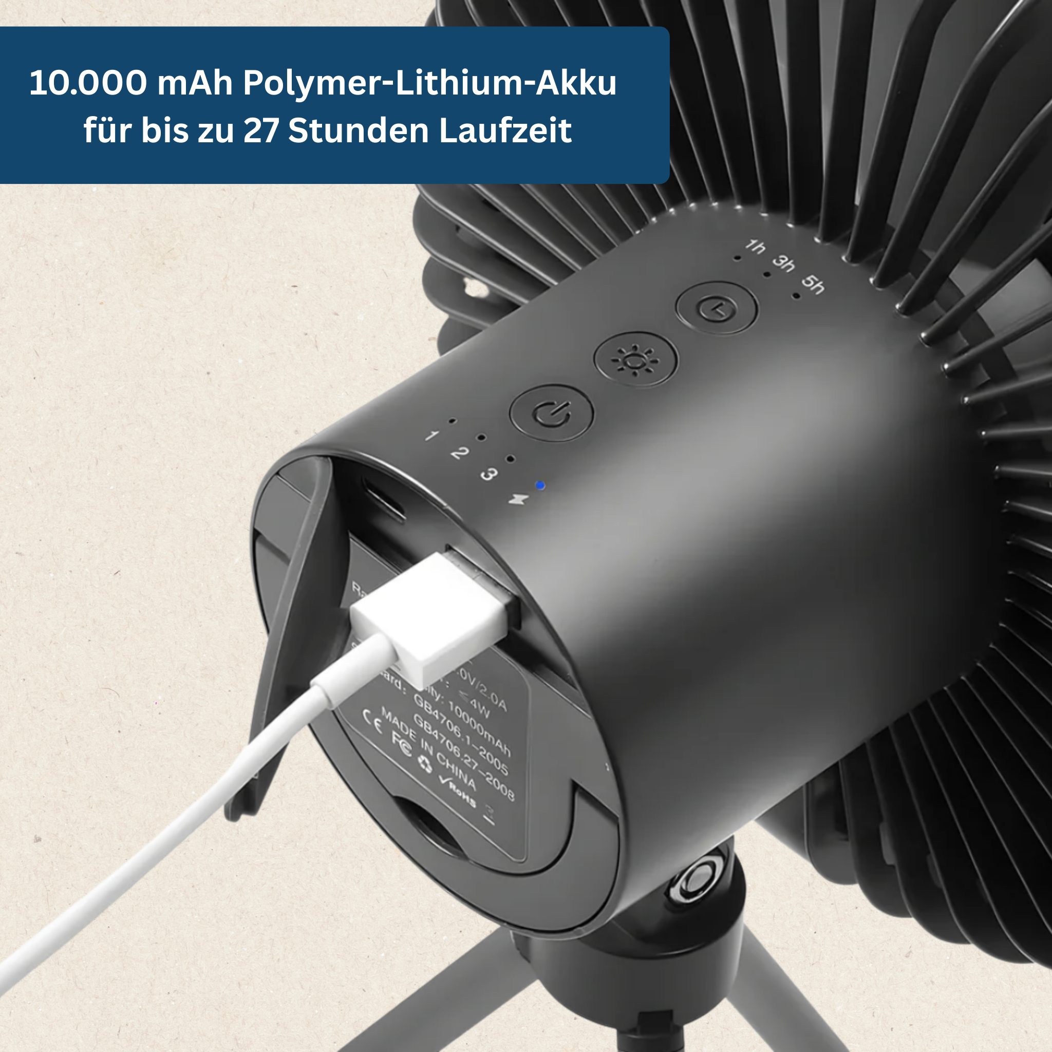 AirBreeze Camping Fan with LED Light