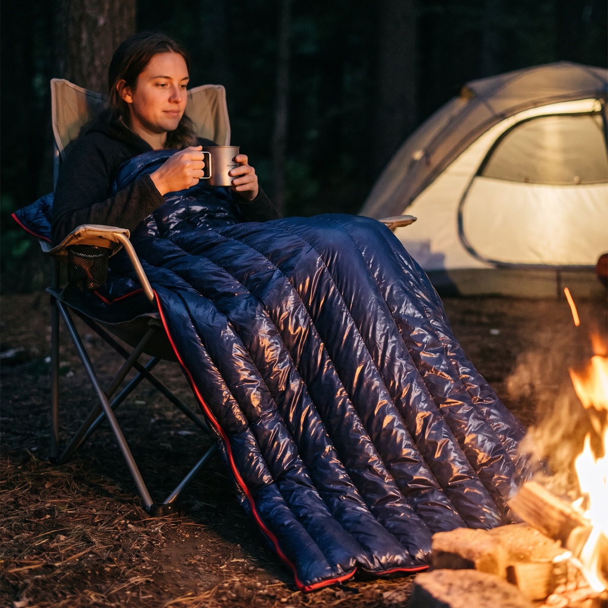 ThermoComfort Schlafsack – Als Decke am Lagerfeuer